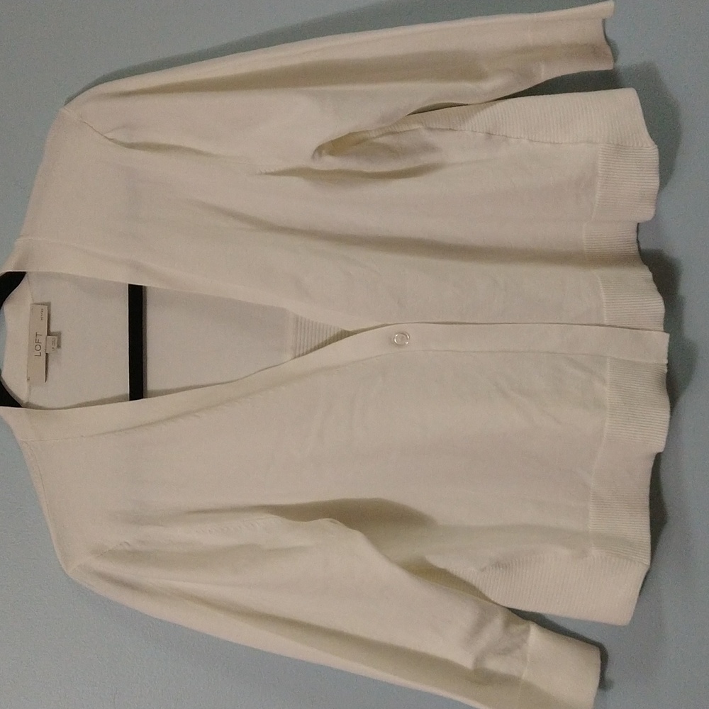 Cardigan One Button Sweater Flare Bottom 3/4 Sleeves Size LP #W-842 - Picture 11 of 14